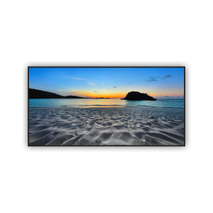 Trunk Bay framed canvas print featuring sunrise over St. John, U.S. Virgin Islands